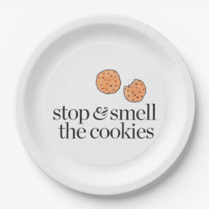 Plato De Papel Pare y huela las galletas