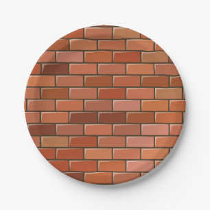 Plato De Papel pared de ladrillo
