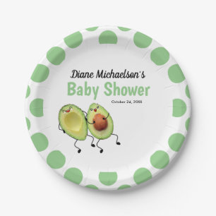 Plato De Papel Pareja Aguacate Baby Shower