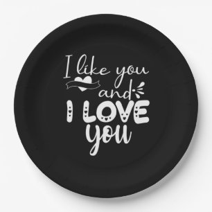 Plato De Papel Pareja Arte Que Me Gustas Y Te Amo