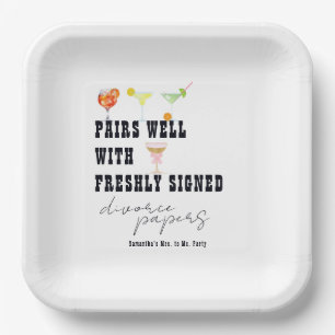 Plato De Papel Pareja bien con papeles de divorcio sucia Fiesta M