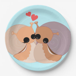 Plato De Papel Pareja Caracoles Placas de papel Amor
