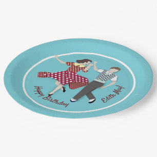 Plato De Papel Pareja Dance Swing