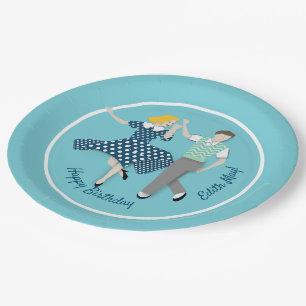 Plato De Papel Pareja De Baile Swing