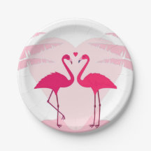 Pareja de flamingo el día de San Valentín