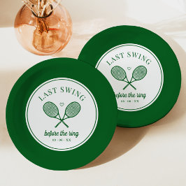 Plato De Papel Pareja Perfecta Swing Final Tennis Despedida de So