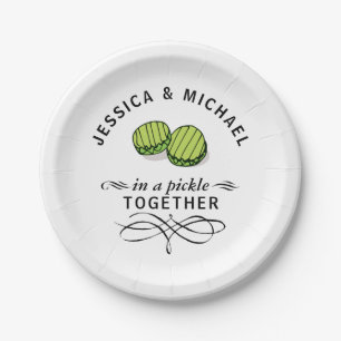 Plato De Papel Pares en una salmuera junto personalizada