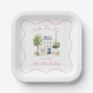 Plato De Papel Paris Birthday Parisian Cafe Tea Fiesta