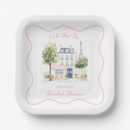 Plato De Papel Paris Bridal Shower Parisian Cafe