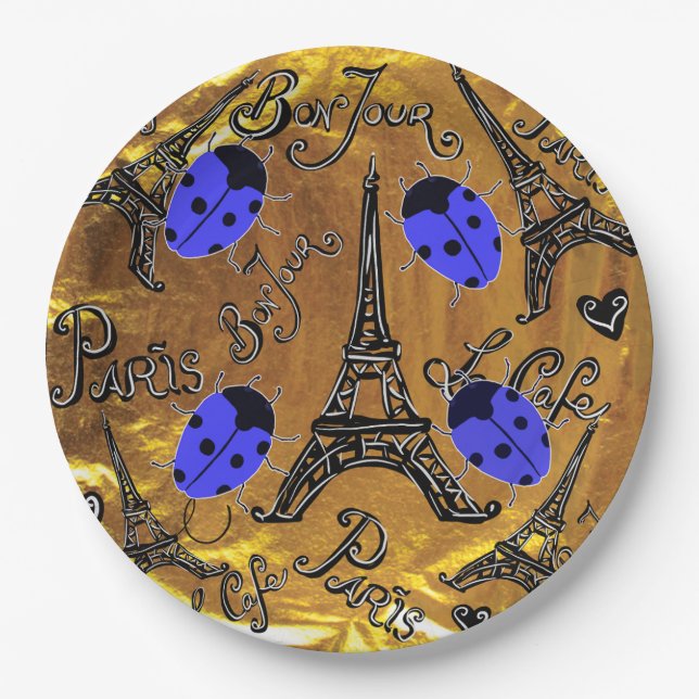 PLATO DE PAPEL PARIS LADYBUGS (Anverso)