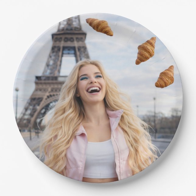PLATO DE PAPEL PARIS - MUCHAS GRACIAS (Anverso)