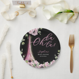 Plato De Papel Parisian Oh La La Bridal Shower