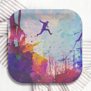 Plato De Papel Parkour Urban Free Running Freestyling