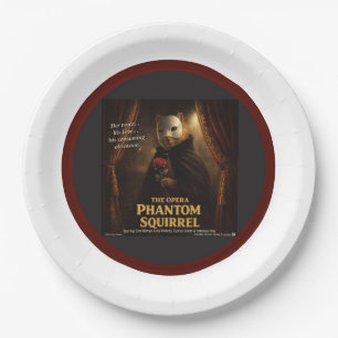 Plato De Papel Parodia de la Ópera del Fantasma de la Ardilla