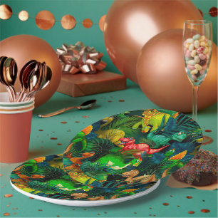 Plato De Papel Parque Dinosaur