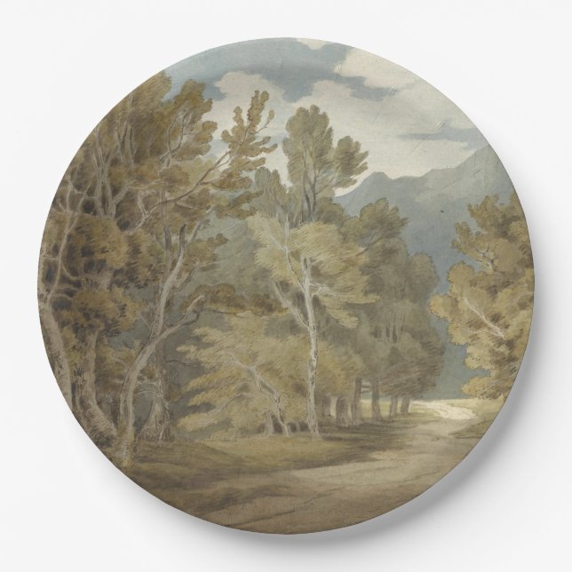 Plato De Papel Parque Gowbarrow, Ullswater (por John White Abbott (Anverso)