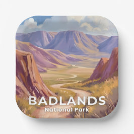 Plato De Papel Parque Nacional Badlands Dakota del Sur Arte de Vi