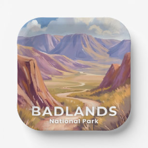Plato De Papel Parque Nacional Badlands Dakota del Sur Arte de Vi