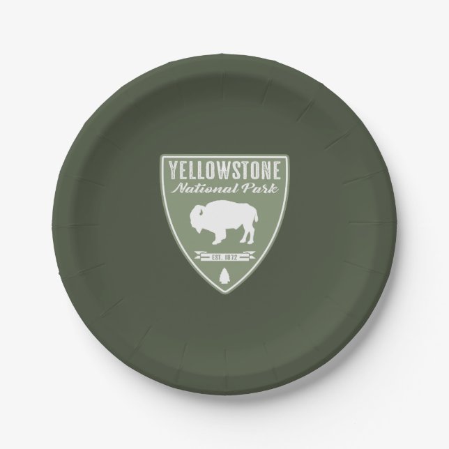 Plato De Papel Parque Nacional Yellowstone Bison (Anverso)