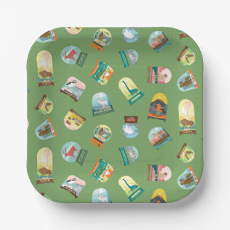 Plato De Papel Parques nacionales en placas de papel verde