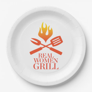 Plato De Papel Parrilla de las mujeres reales