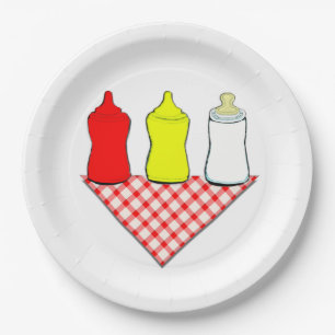 Plato De Papel Parrillada para la lluvia de regalos del bebé
