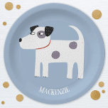 Plato De Papel Parson Jack Russell Terrier Dog Personalizado<br><div class="desc">Un adorable diseño de Parson Jack Russell Terrier Dog para los amantes de los animales. Cambie el nombre a personalizar.</div>