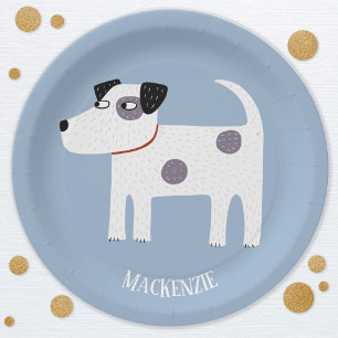 Plato De Papel Parson Jack Russell Terrier Dog Personalizado