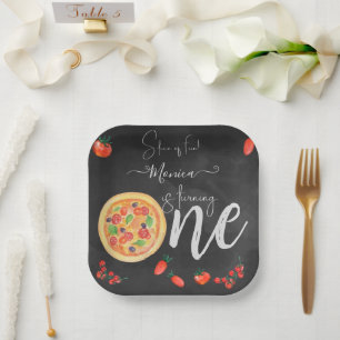 Plato De Papel Parte de diversión, primer cumpleaños de pizza