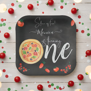 Plato De Papel Parte de diversión, primer cumpleaños de pizza