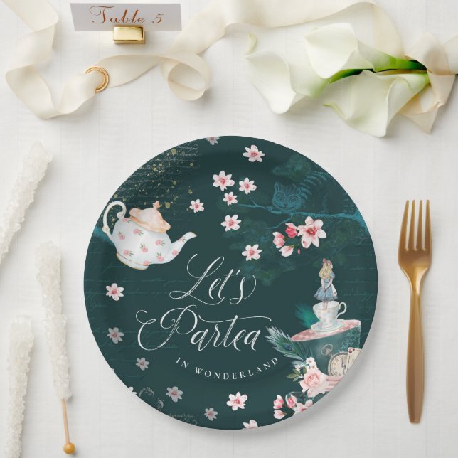 Plato De Papel Partea en el mágico collage de la fantasía de Wond (Boda)