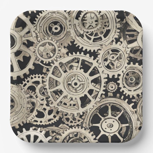 Plato De Papel Participar en la fiesta de cumpleaños de Gear Robo (Anverso)