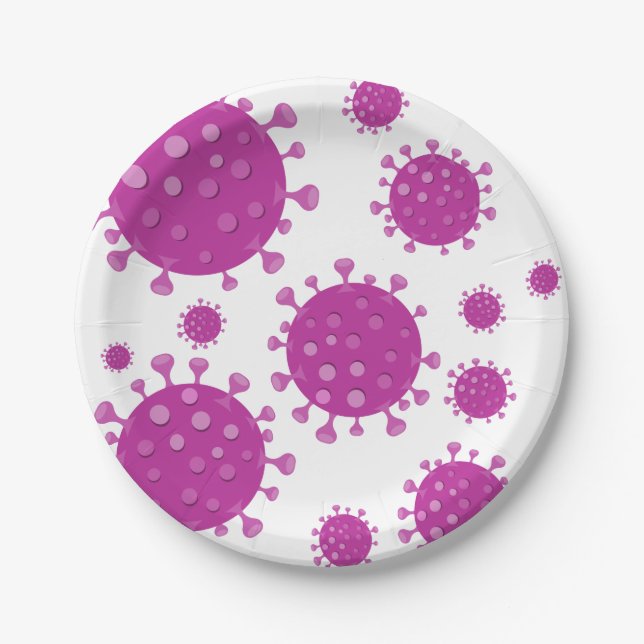 Plato De Papel Partícula viral púrpura (Anverso)