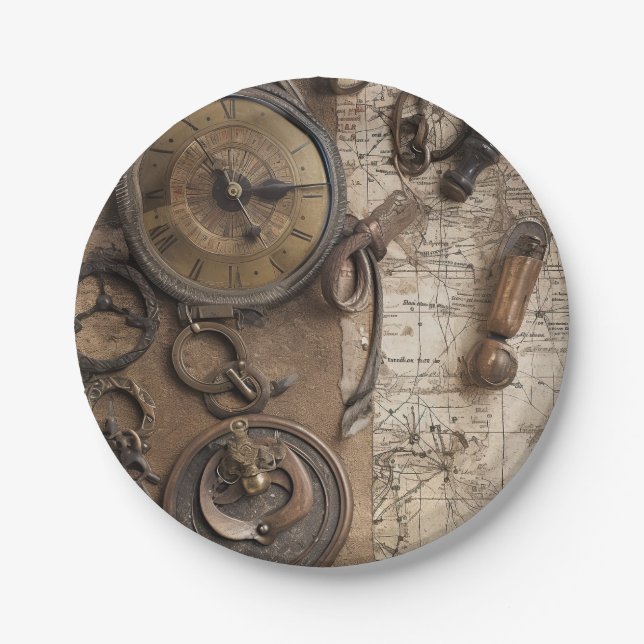 Plato De Papel Partida de cumpleaños del juego Escape Room (Anverso)