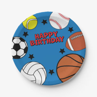 Plato De Papel Partida de cumpleaños deportiva personalizada