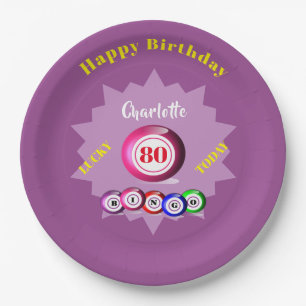 Plato De Papel Partida de cumpleaños temática de Bingo Personal