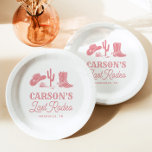 Plato De Papel Partido Bachelorette de la última bebé rodeo rosad<br><div class="desc">Estas placas de papel de la Bachelorette Party Bachelorette de Rodeo Rosado de Rubor presentan un diseño hecho a mano con ilustraciones dibujados a mano y un tipo de letra occidental. ¡Tienes libertad para crear algo único tuyo! Edite fácilmente la redacción y los colores para que coincidan con su estilo....</div>