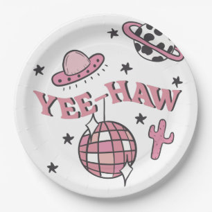 Plato De Papel Partido Bachelorette Space Cowgirl