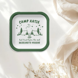 Plato De Papel Partido Camp Bachelorette