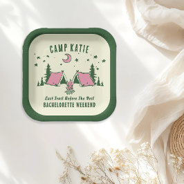 Plato De Papel Partido Camp Bachelorette