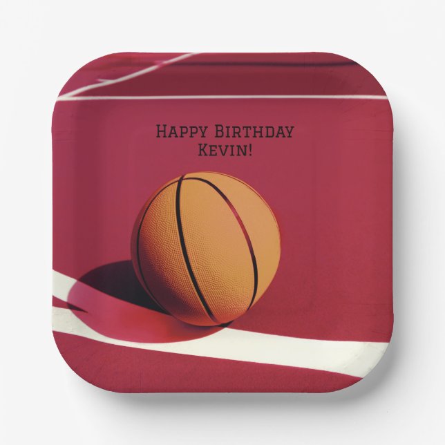 Plato De Papel Partido de Aniversario de los Niños Rojos Balonces (Anverso)