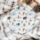 Plato De Papel Partido de Aventura del Ártico<br><div class="desc">¡Traiga la magia del Ártico a la celebración de su hijo con estas Placas de Papel de Cumpleaños de la Aventura Ártica! Con un adorable diseño de patrones dibujados a mano de amigos esquimales, iglús y animales del Ártico como ballenas y bueyes de musgo, estos platos son perfectos para crear...</div>