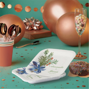 Plato De Papel Partido de Bodas de los Navidades del Cono Pino de