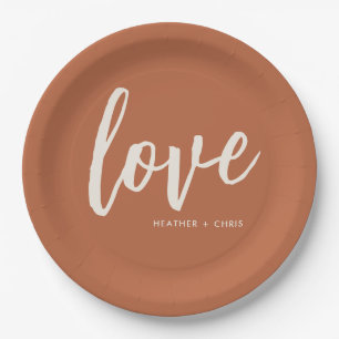 Plato De Papel Partido de compromiso del Boda Desert Boho Love