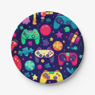 Plato De Papel Partido de Cumpleaños de la Arcada de Retro Gamer