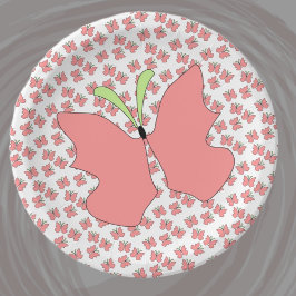 Plato De Papel Partido de Cumpleaños de la Mariposa