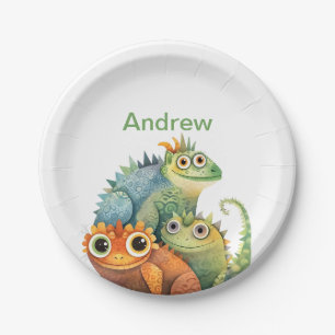 Plato De Papel Partido de cumpleaños de Lizard personalizado