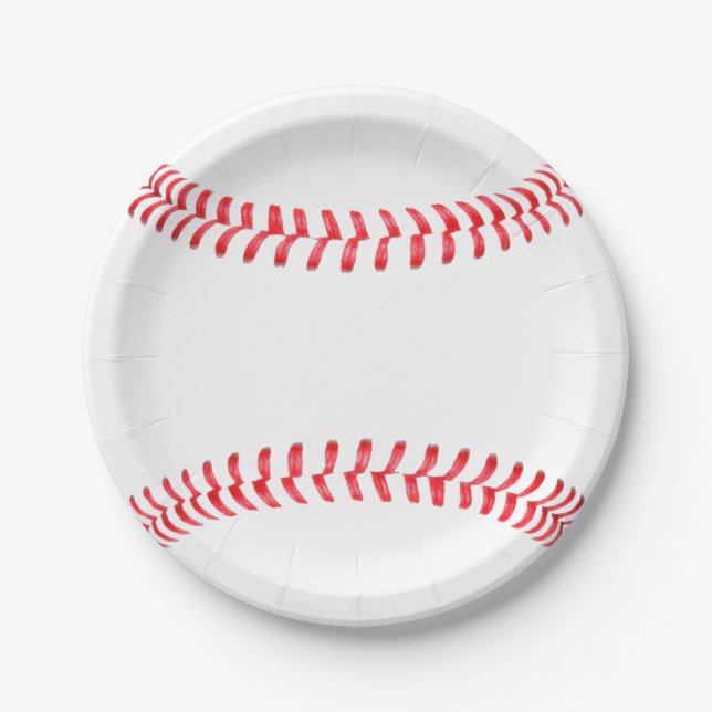 Plato De Papel Partido de Cumpleaños del Béisbol (Anverso)
