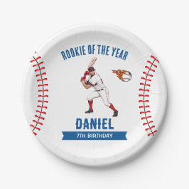 Plato De Papel Partido de Cumpleaños del Beisbol Rookie