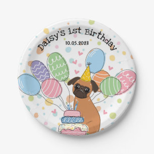 Plato De Papel Partido de cumpleaños del perro Griffon de Brusela